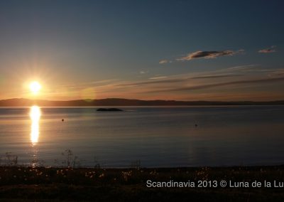 lake at dusk in Norway during midsummer