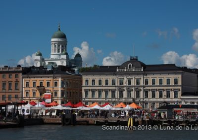 Market Square at Helsinki Harbour with Cathedral in background